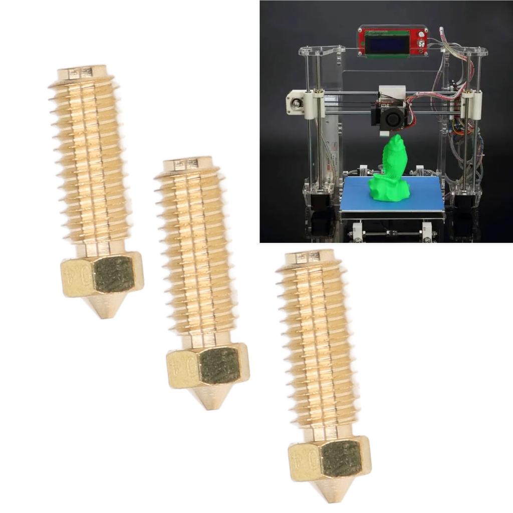 10Pcs 3D Printer Brass Nozzle Strong Heat Conduction Smoothly Inner Wall M6 Brass Nozzle for Kobra3
