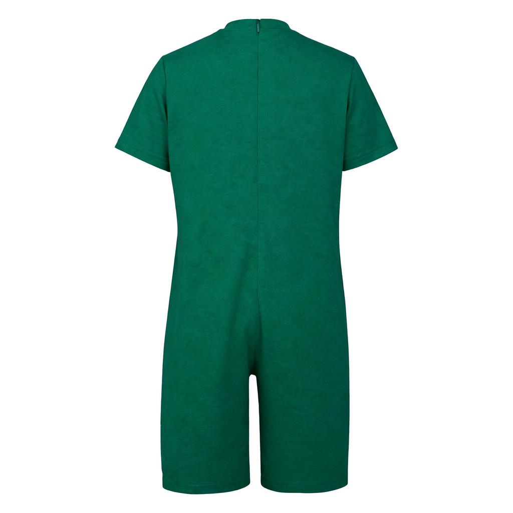 Boys Dinosaur Jumpsuit Short Sleeve Back Invisible Zipper Thigh Length Adaptive Bodysuit Special Needs