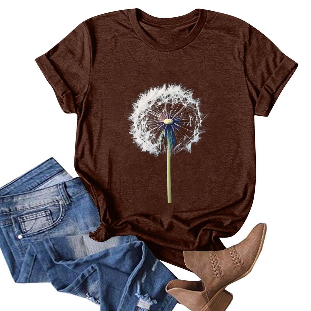 Женская модная повседневная футболка с круглым вырезом и принтом, пуловер с короткими рукавами, топ