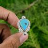Natural Tibetan Turquoise Gemstone Statement Blue Adjustable Ring 925 Silver