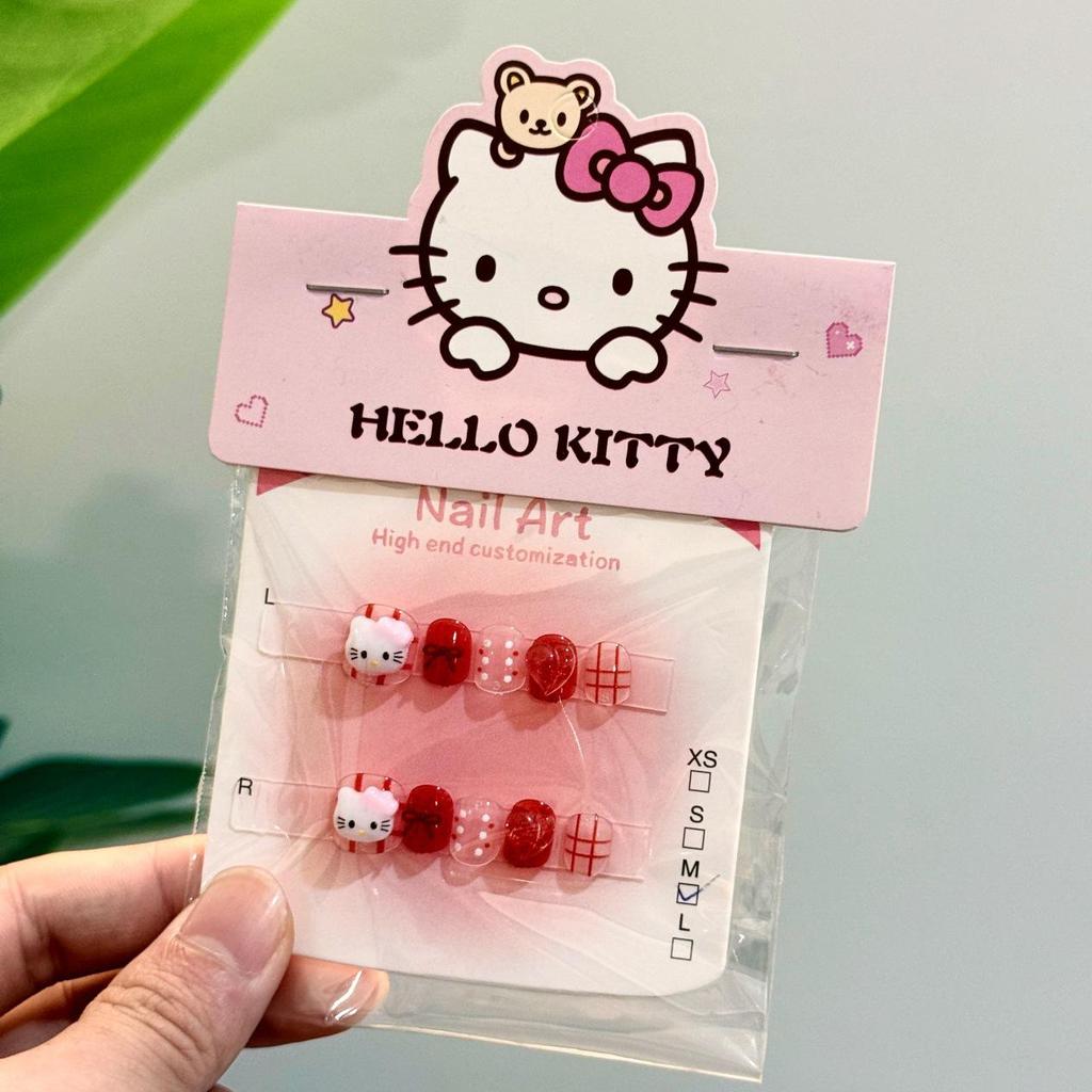 Милые мультяшные накладные ногти Sanrio Kawaii для детей: Моя Мелоди, Хелло Китти, Куроми
