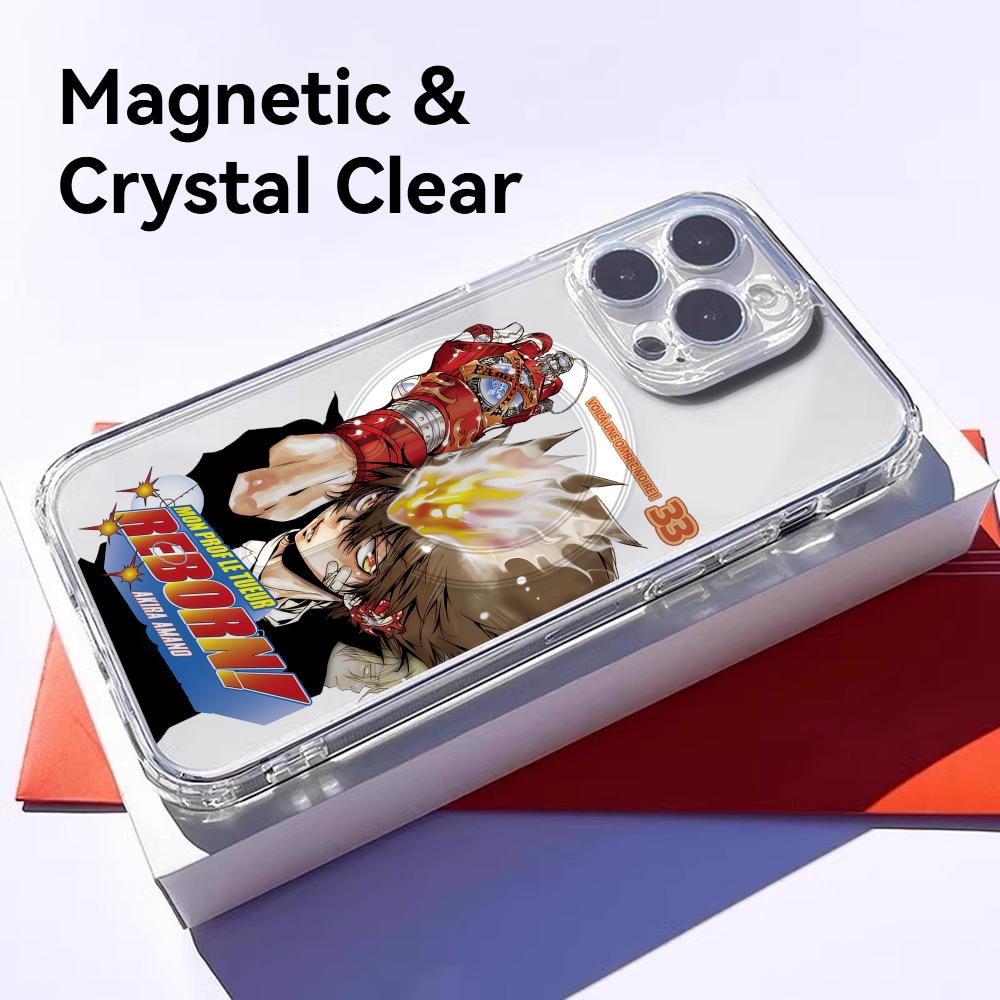 Чехол для телефона R-Reborn из аниме для iPhone 17 16 15 14 13 12 Pro Max Plus с магнитным кристально чистым корпусом, беспроводная зарядка