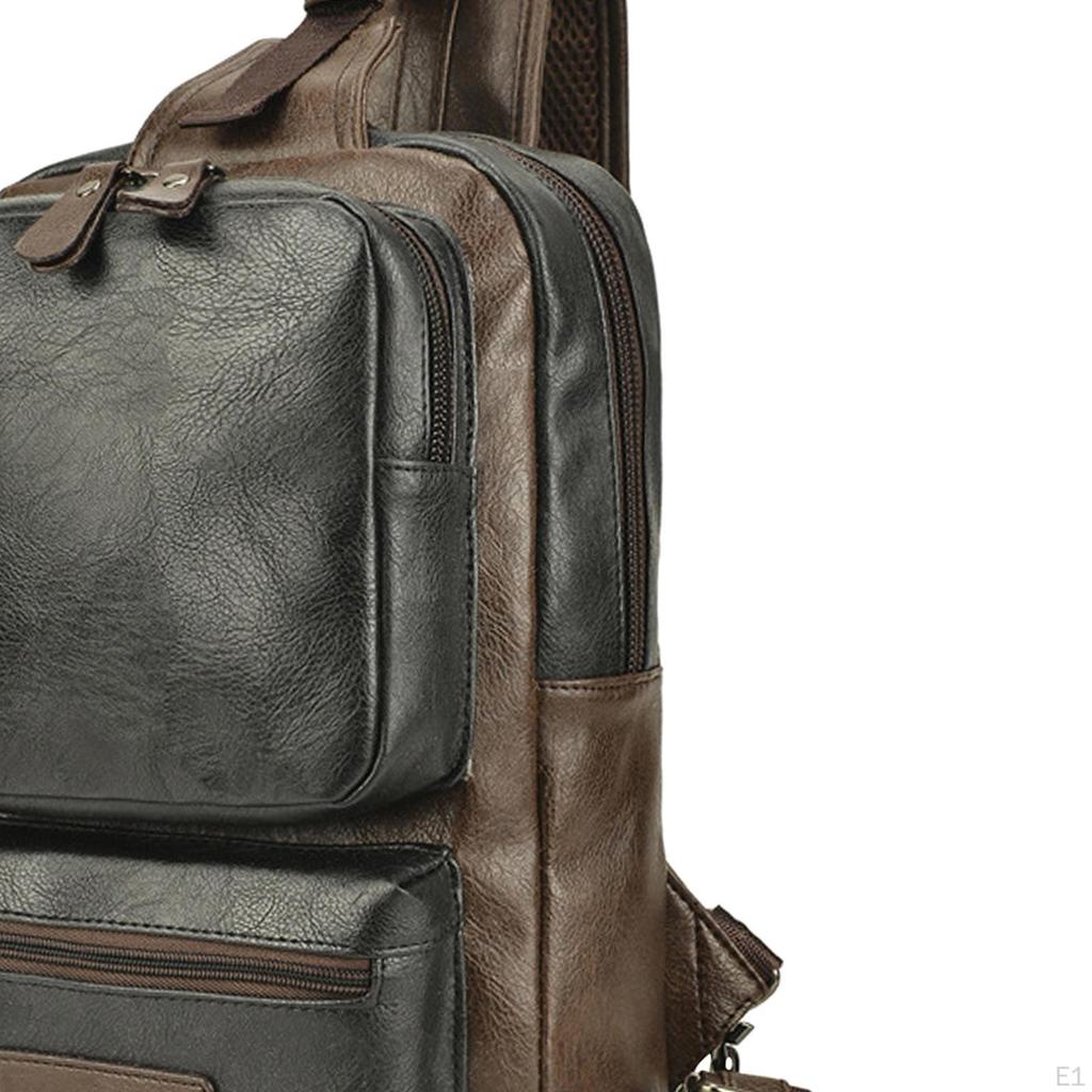 Мужская сумка Рюкзак из ПУ кожи Мужской Нагрудный Crossbody Плечевой Daypack для Бизнеса На улице
