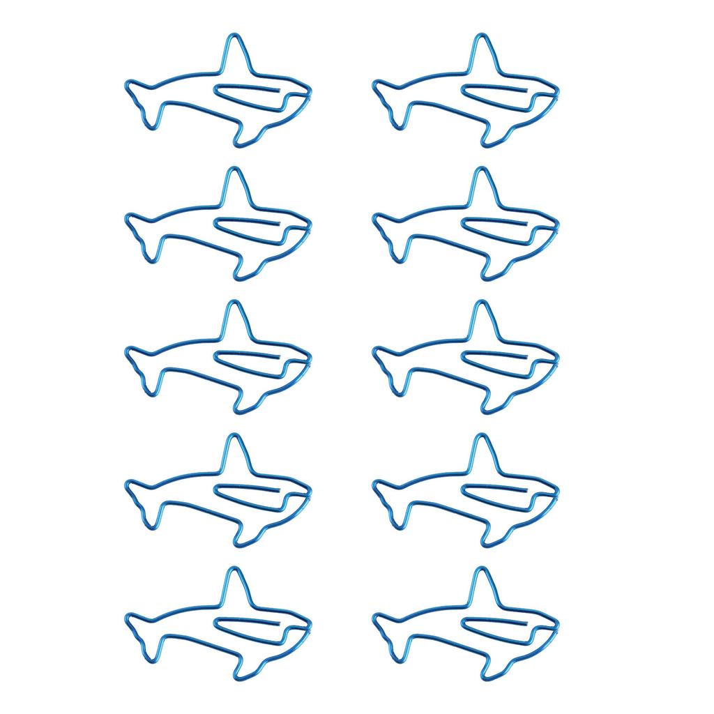 100Pcs Paper Clips Unique Dolphin Shape Lightweight Portable Electroplating Process Metal Paperclip Office Clips