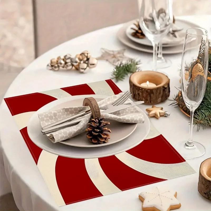 1PC Vortex Linen Meal Mat Are Durable and Suitable for Families for Holiday Dining Decoration Festive and Beautiful