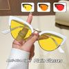 Metal Half-Frame Night Vision Anti-Blue Light Glasses Orange & Red Lenses Unisex Fashion Cat-Eye Gaming Eye Protection Glasses