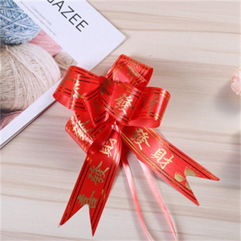 Bowknot Fruit Basket Bow Flower Wedding Ribbon Wedding Ribbon Handle Decorative Handmade Car Door