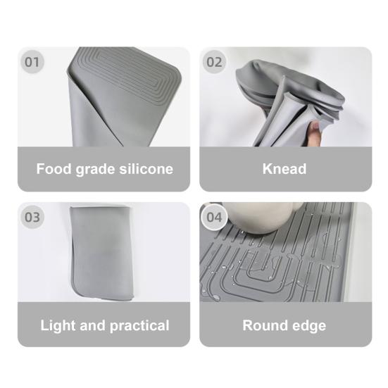 Силиконовый кофейный коврик с противоскользящей ручкой, коврики для сушки посуды, водонепроницаемые, термостойкие, без бисфенола А, коврики для столешницы, аксессуары для бара с эспрессо-напитками