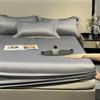 Smooth Mulberry Silk Fitted Sheet High End Ice Silk Mattress Cover with Elastic Bands for Single Double Queen King Bed 140/160