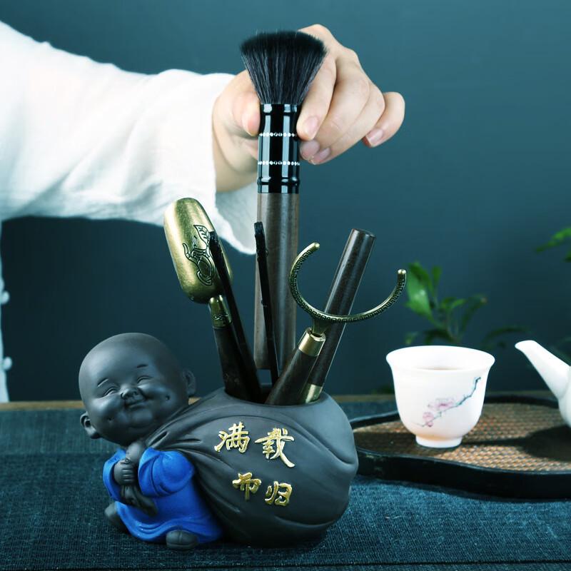 Zen Little Monk Tea Pet with Six Gentlemen Tea Tool Set
