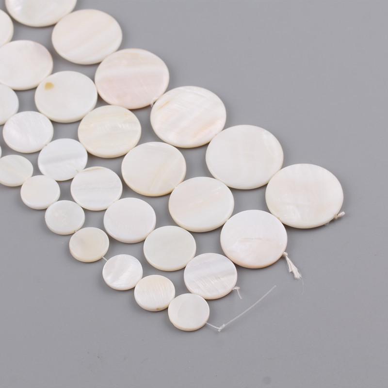 DIY Natural Freshwater White Shell Round Earring Accessories with Center Hole