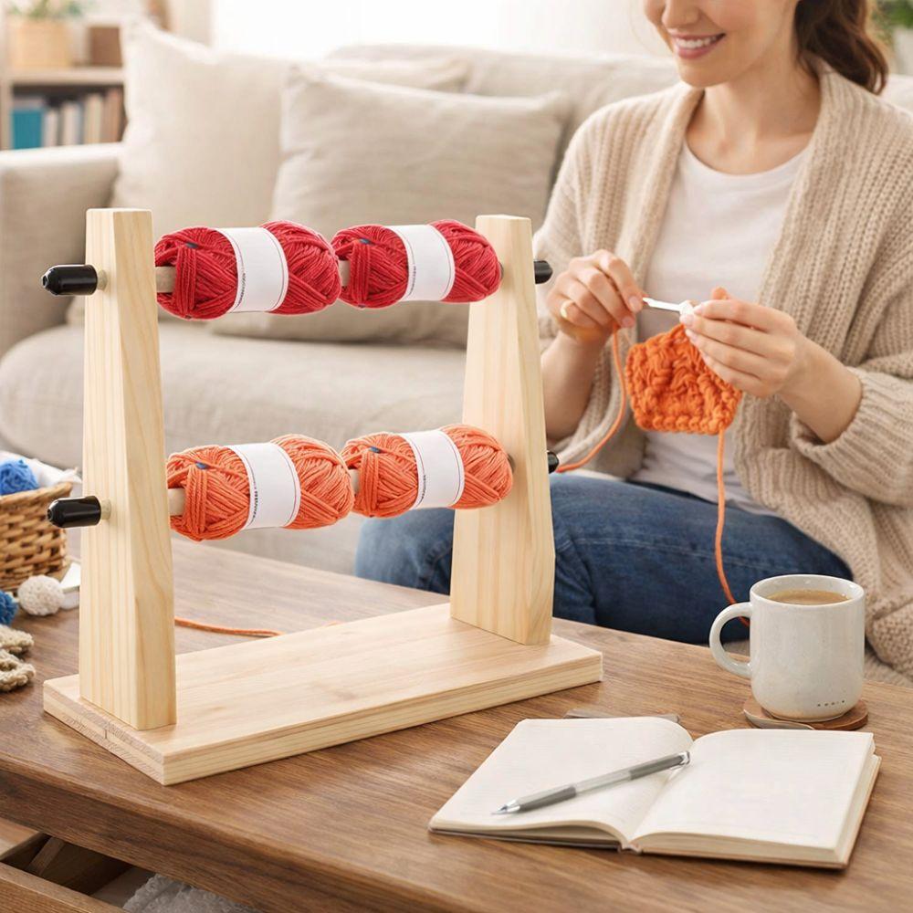 Manual Wool Storage Rack Vertical Rotating Yarn Spool Organizer Yarn Winder Thread Holder  Knitting