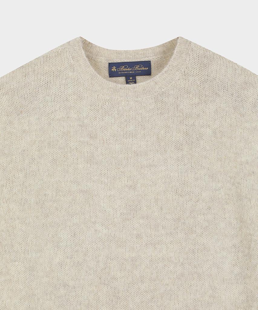 BROOKS BROTHERS Brushed Wool Classic Sweater (Grey) (Bbwrmm4286Zew)