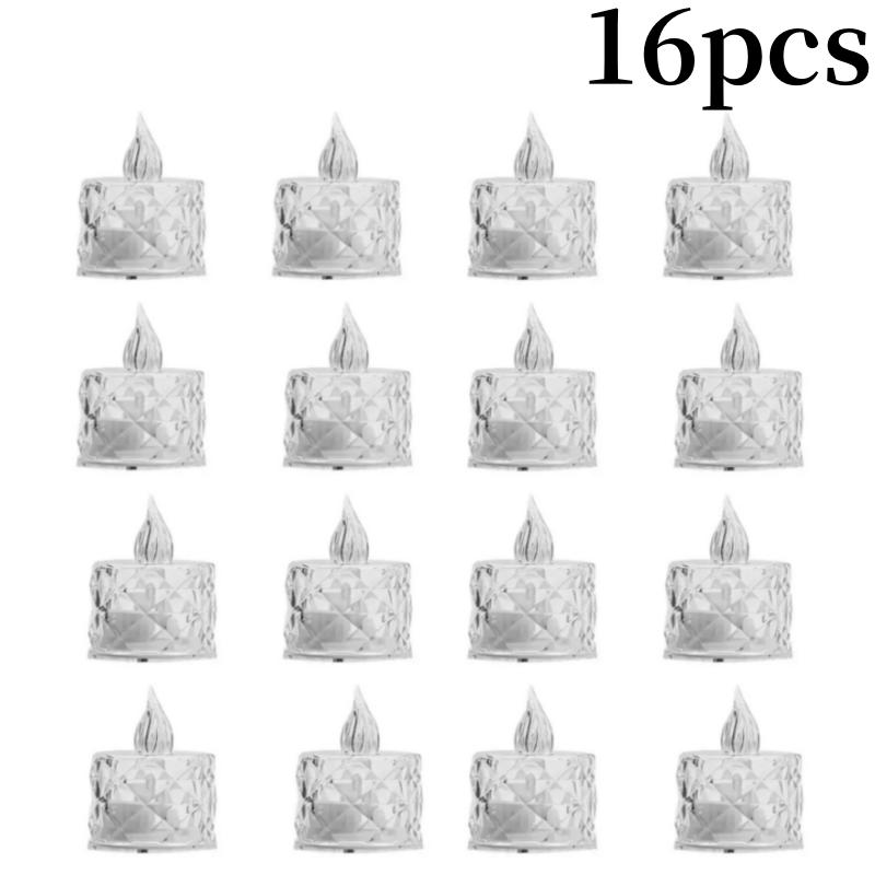 4/8/16 шт. беспламенные светодиодные свечи хрустальные свечи прозрачный электронный ночник для свадьбы День святого Валентина вечеринка Декор