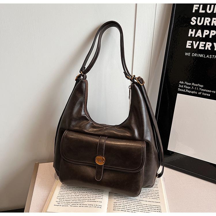 Retro Tote Bag for Women, Large Capacity Shoulder Bag, Crossbody Backpack, Casual Handbag