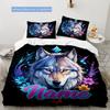 Wolf Flower Duvet Cover Soft Bedding Set For Bedroomdorm Personalized Name Threepiece Set 1 Duvet Cover And 2 Pillowcases Perfect Gift For All Seasons