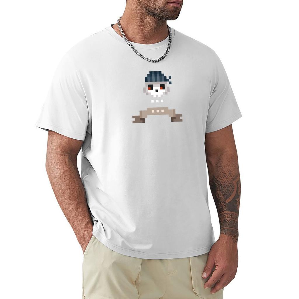 Pixel Pirate Skull TShirt Breathable Lightweight Summer Top