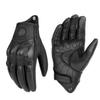 Motorcycle Gloves Leather Spring Autumn Goatskin Hard Protector Touch Panel Compatible Genuine Leather Black Rider Gloves Motorcycle Gloves M
