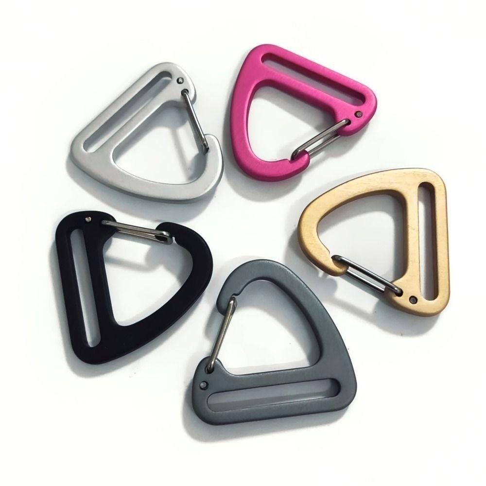 4 Colors Triangle Carabiner 32mm Keychain Belt Buckles Spring Quickdraws Clip  Camping Hiking