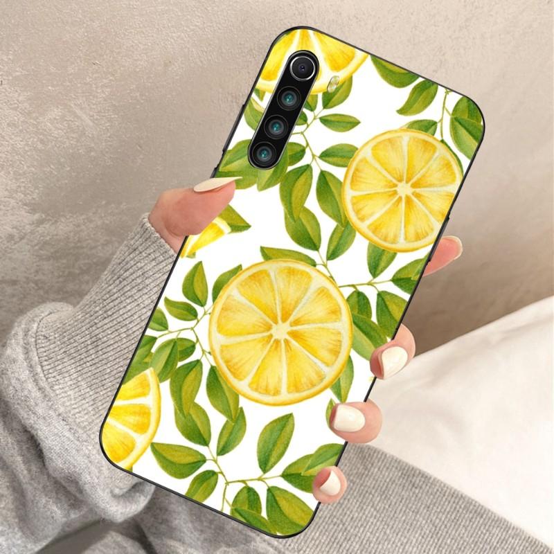 Чехол для телефона Lemon Summer Fruit Yellow для Xiaomi Redmi Note 11 10 9T 8 7 Pro Redmi 10 9 9A 9C 8 7 6, мягкий черный чехол для телефона