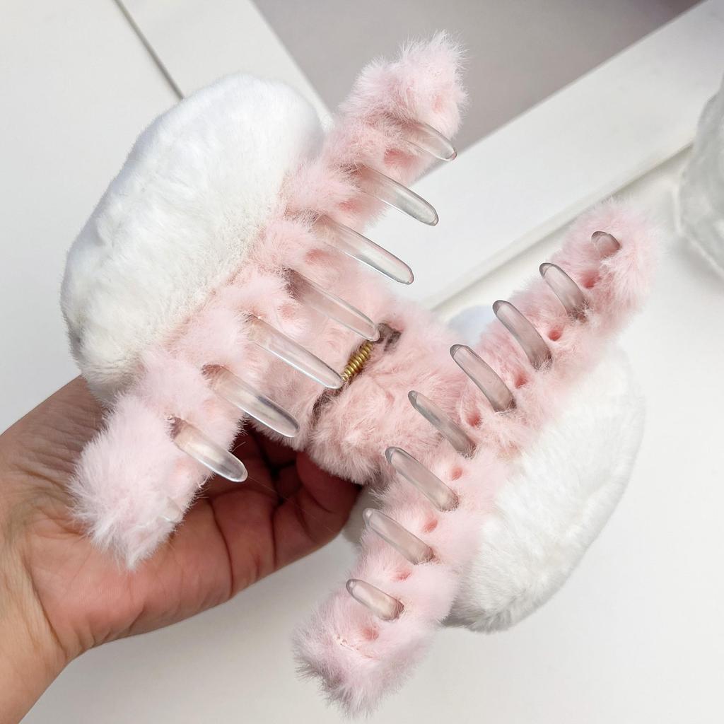 Милая Плюшевая Заколка для Волос Двусторонняя Когти Акулы Hello Kitty