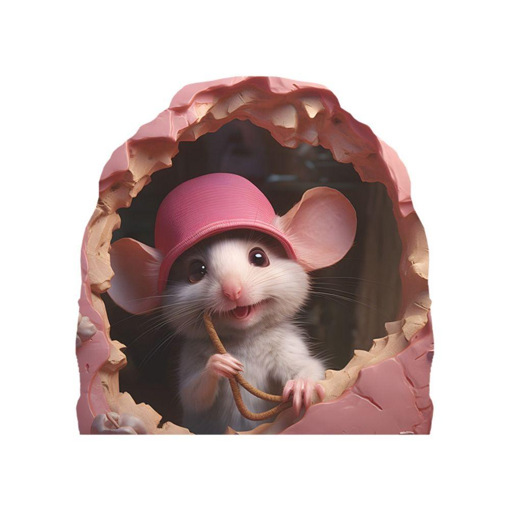 Мини-наклейки на стену в виде мышиной норы, симпатичная 3D-наклейка на стену в виде крысы, креативная маленькая наклейка в виде крысиной норы, вход