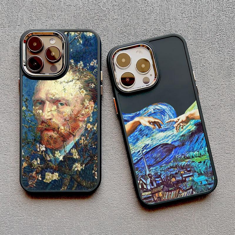 Силиконовые чехлы для телефона с художественной росписью для iPhone 11 12 13 14 15 Pro Max X XS XR 7 8 Plus SE 2020 15 14 Plus Ударопрочный чехол