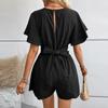 Women's Comfortable Casual Jumpsuit Short Sleeve Top Sweater Jumpsuit Shorts