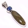 Подвеска из натурального лабрадорита, кианита из стерлингового серебра 925 пробы 1,89 дюйма w5L64