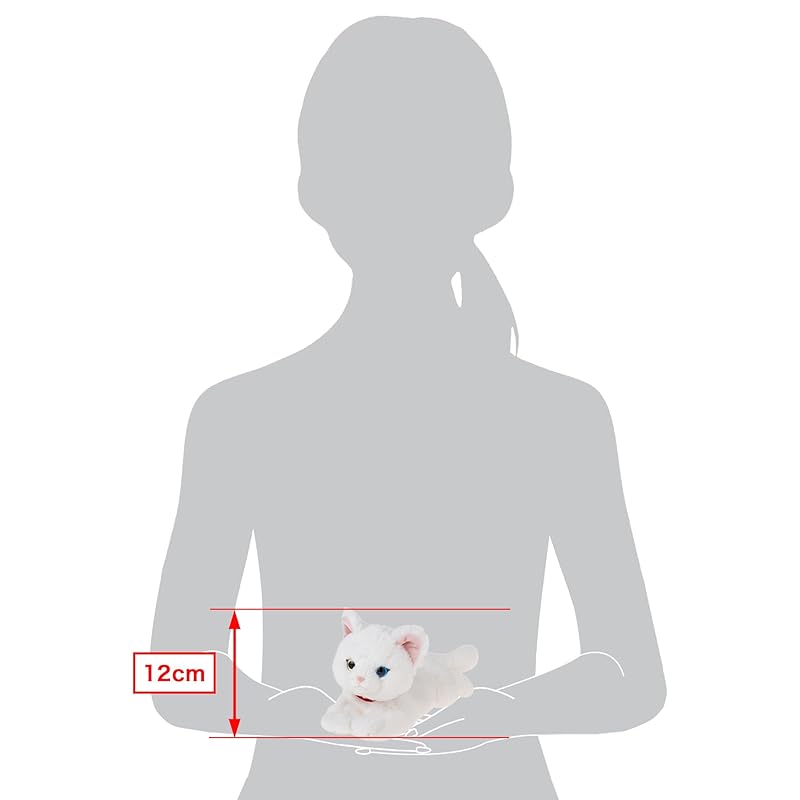 Sun Lemon Lap Cat Odd Eyes WH SS 11 x 29 x 12cm Plush Animal Cute Cat P-8042