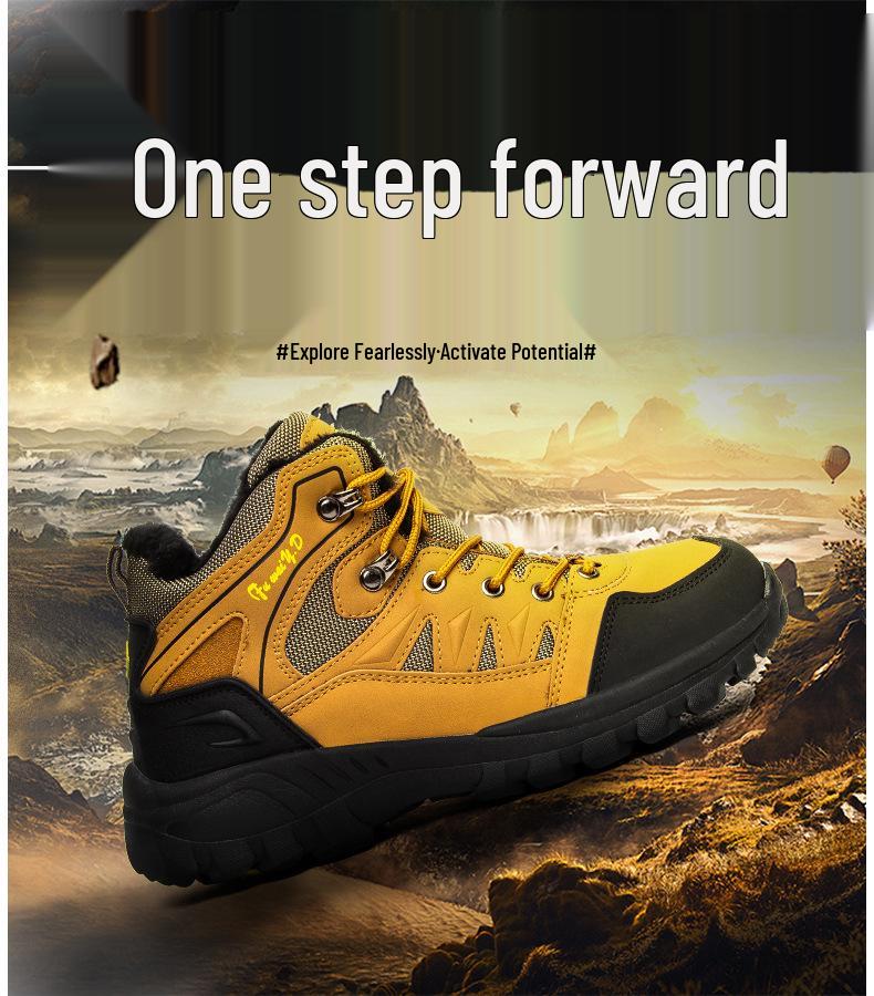 Унисекс Зимние Высокие Хлопковые Ботинки с Бархатной Подкладкой - Морозостойкие, Теплые Ботильоны для Занятий Спортом на Открытом Воздухе и Пеших Прогулок.