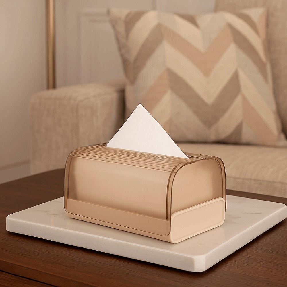 Spring Support Napkin Holder Luxury Design Paper Box Portable Clear Tissue Box  Office