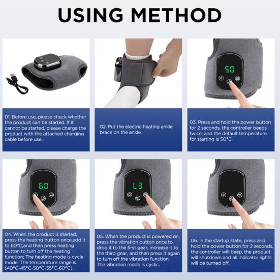 3-in-1 Foot Massager with 5 Heat Levels Portable Rechargeable Cordless Heated