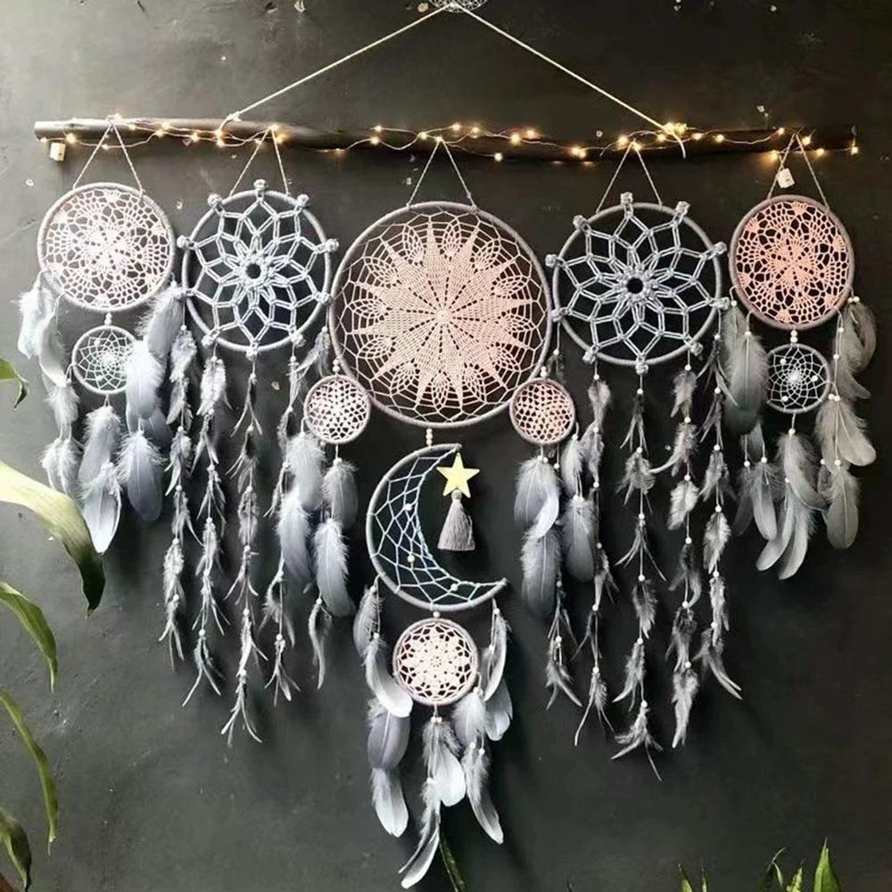 5 Set Wall Decor Large Dream Catchers for Bedroom Adult Boho Dream Catcher Hanging Ornament Teen Dorm Room Decor Festival Gift