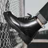 FashionAutumn Winter Mens Motocross Boots New Fashion Vintage British Leather Boots Fashion Casual Black Platform Winter Shoes for Men