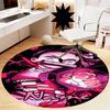 Custom Name Demon Slayer Printed Round Rug Carpet Chair Rug Area Rug Entryway Doormats,for Office Chair Living Room Bedroom Kitchen Room.