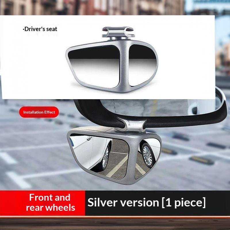 Car Blind Spot Mirror 360 Rotatable Wide Angle Anti-Scratch for Front Rear Wheel Reverse Parking Auto Use