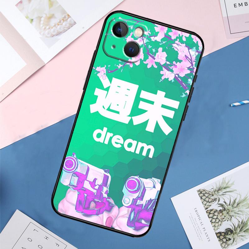 Чехол в стиле аниме Vaporwave Glitch для iPhone 14 15 16 Pro Max 11 12 13 Mini X XR XS Max Plus, задняя крышка телефона