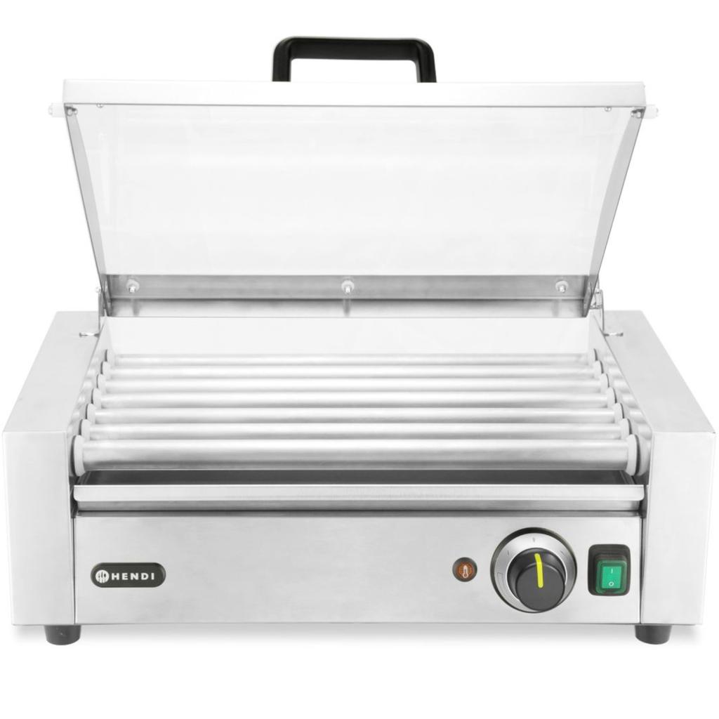Podgrzewacz rolkowy do parówek hot-dogów z pokrywą 7 rolek 45 cm 620 W