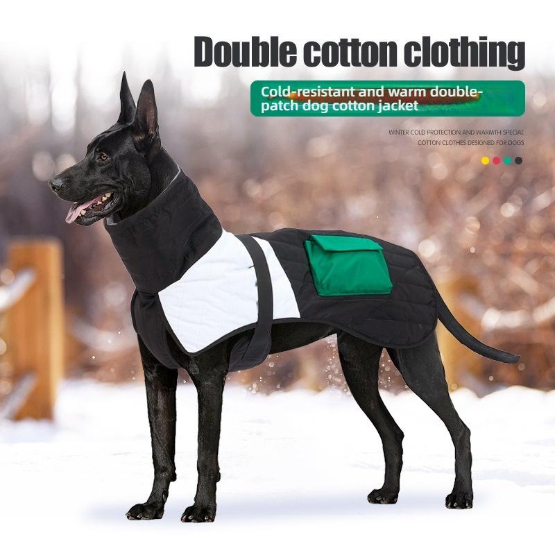 Winter Thick Fleece Lined Dog Coat Warm Thermal Pet Cotton Jacket For Medium Large Dogs Doberman Outfit