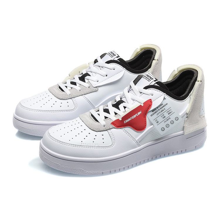 Li Ning CF декомпрессионные износостойкие нескользящие низкие кроссовки для скейтбординга женские белые красные AGCQ394-1