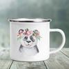 Милые кружки с принтом в виде букв животных, креативные стеклянные кружки для кофе и чая, персонализированные подарки, эмалированная кружка, кавайная посуда, кофейные чашки для друзей