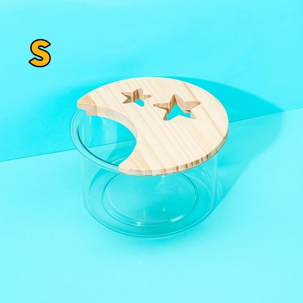 Transparent Hamster Bathtub Star Moon Shape Anti-leak Hamster Sand Bath Box with Cover Hamster Bathroom Pet Cleaning