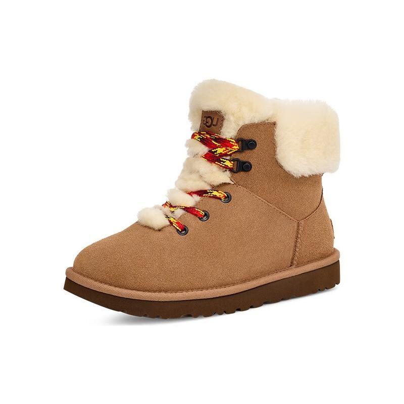 UGG Women's Classic Ultra Mini Boots Chestnut Suede Wool Lined Slip On Winter Boots 1130558-CHE