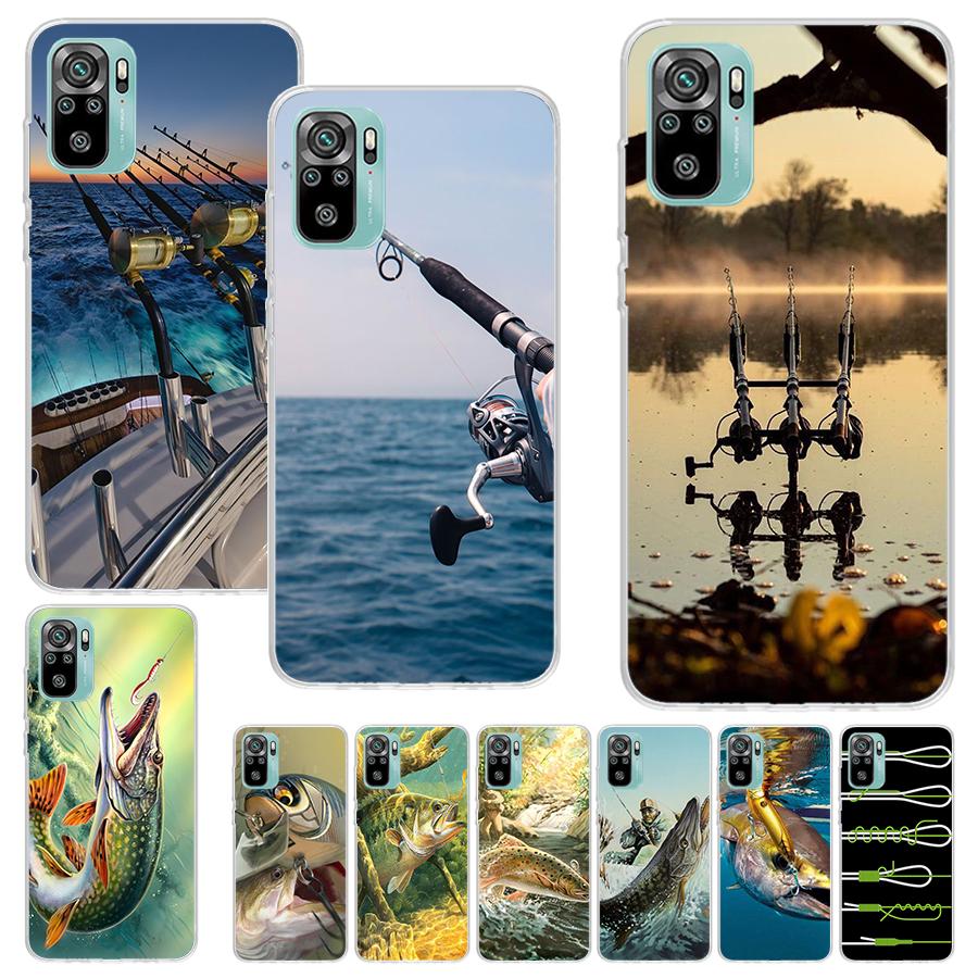 Carp Fish Fishing Rod Hook Print Soft Case for Xiaomi Redmi Note 14 13 12S 11S Phone Shell 10 Pro Plus 11E 11T 12 11 10S 5G Cove
