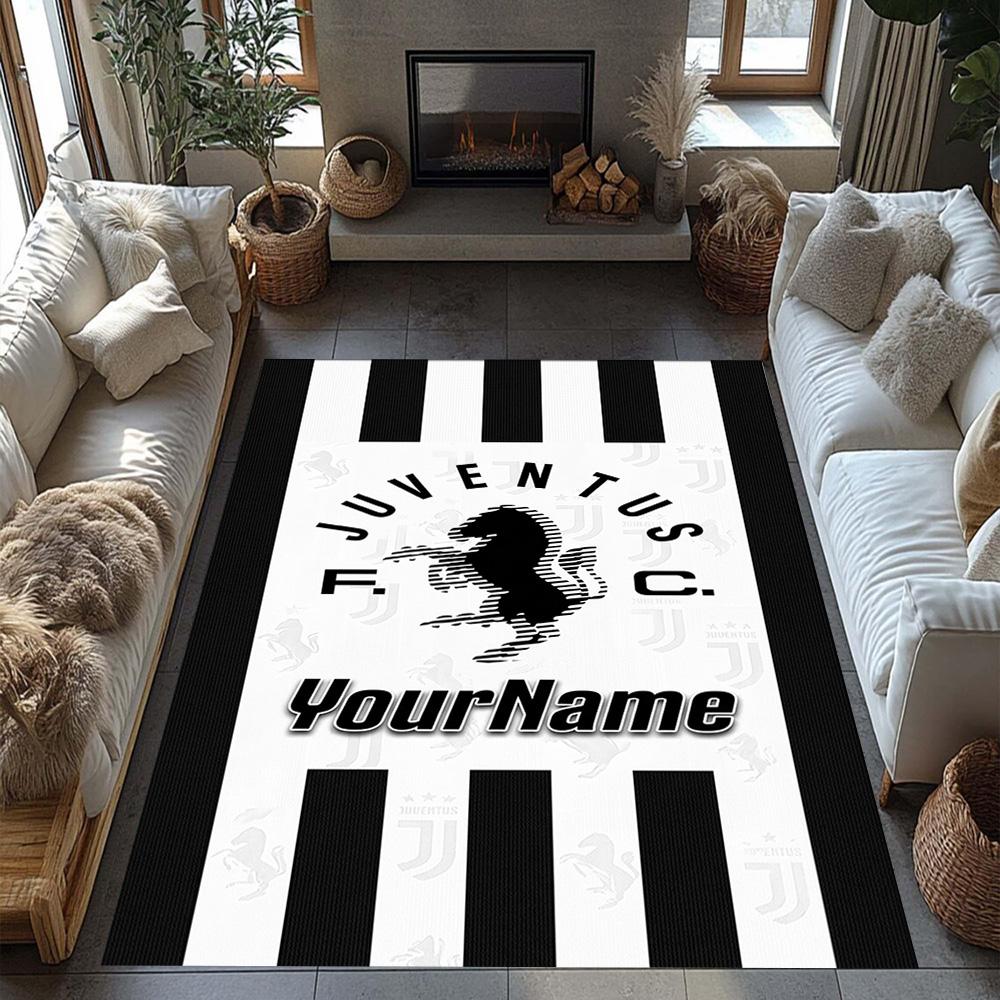 Juventus Customize Your Name Floor Rug Office Rug Suitable for Hallway Dining Room Foyer Entryway Anti-slip Rug Office home decor