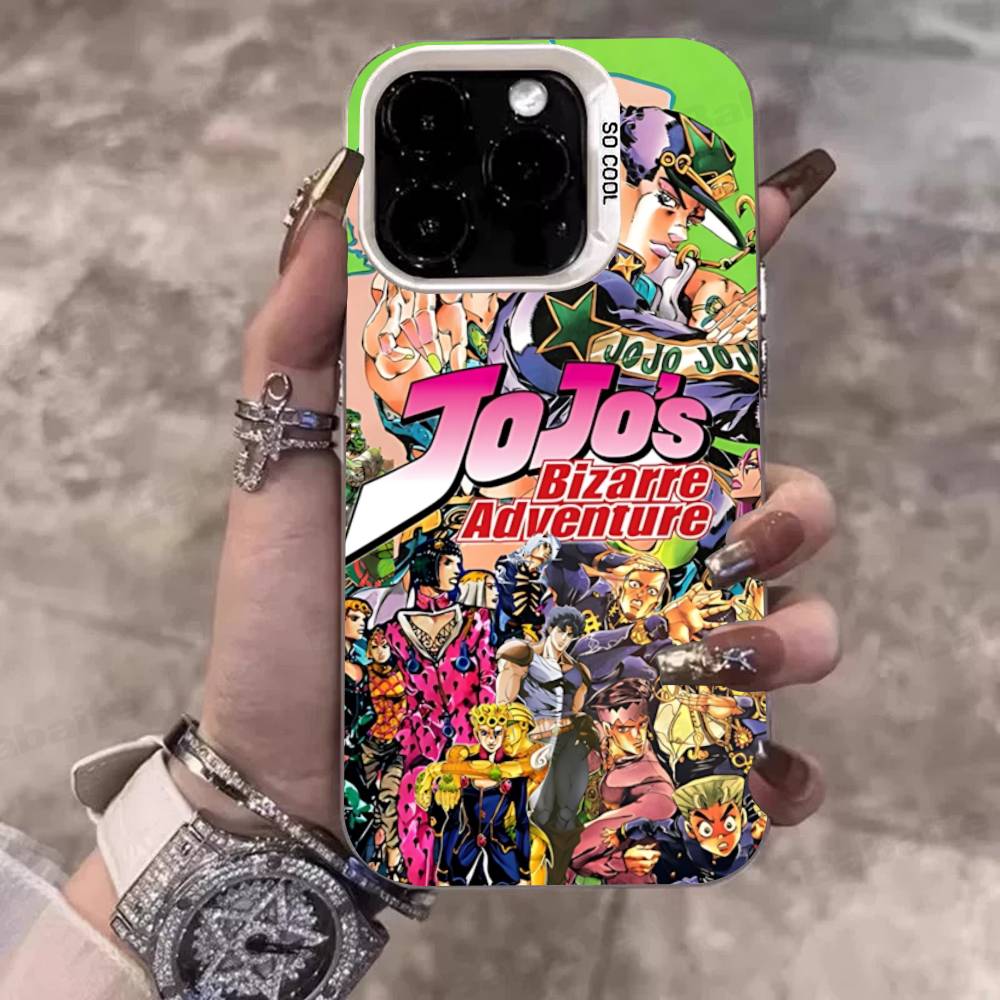Чехол для телефона Anime J-JoJo Classic B-Bizarre A-Adventure Для IPhone 17 16 15 14 11 12 13 Pro Max Plus Pro Цветной Серебристый Чехол