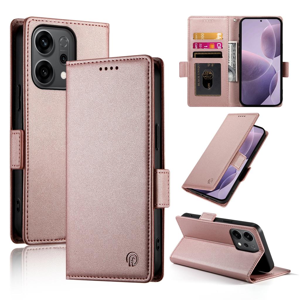 Для Oppo Reno14 5G (Глобальный) Чехол-подставка из искусственной кожи в виде кошелька для телефона