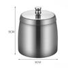 Stainless Steel Ashtray Anti-Fly Ash Shatterproof Thickened Ash Container Small Size with Lid