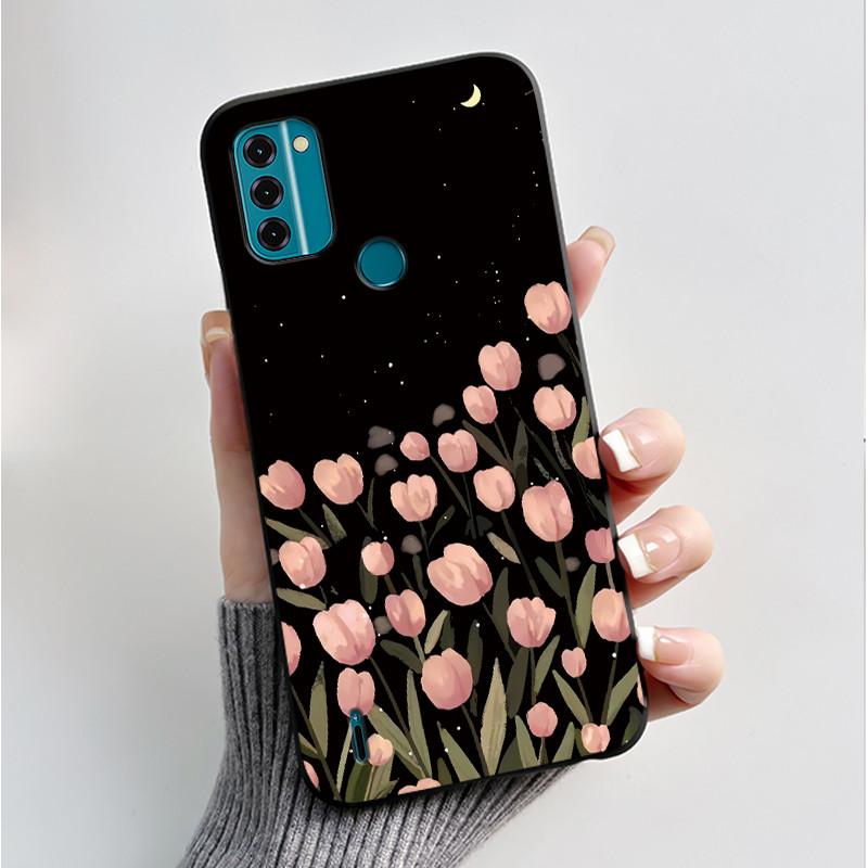 For Nokia C31 / Nokia C21 Plus Case Fashion Luxury Flowers Butterfly Black Protective Soft Silicone Cover For NokiaC31 Casing